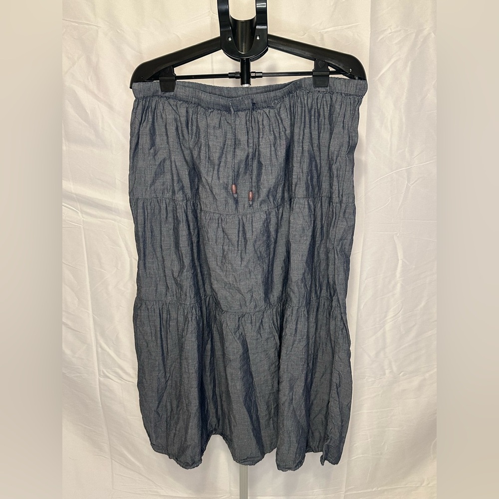 White Stag Chambray Blue Midi Skirt